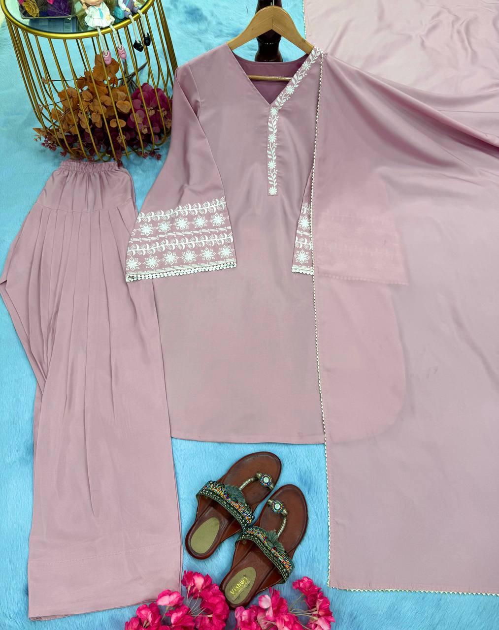 Đěsigner Party Wear Look top with farshi plazzo