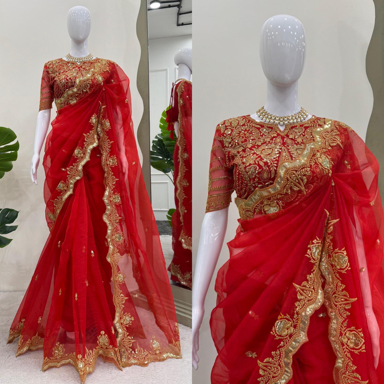 Looking some one for this same colour beautiful Designer Saree on Havy Organza Silk Febric with Thred & Sequnce and Blouse on also Havy Organza Silk Febric with Thred & Sequnce work.