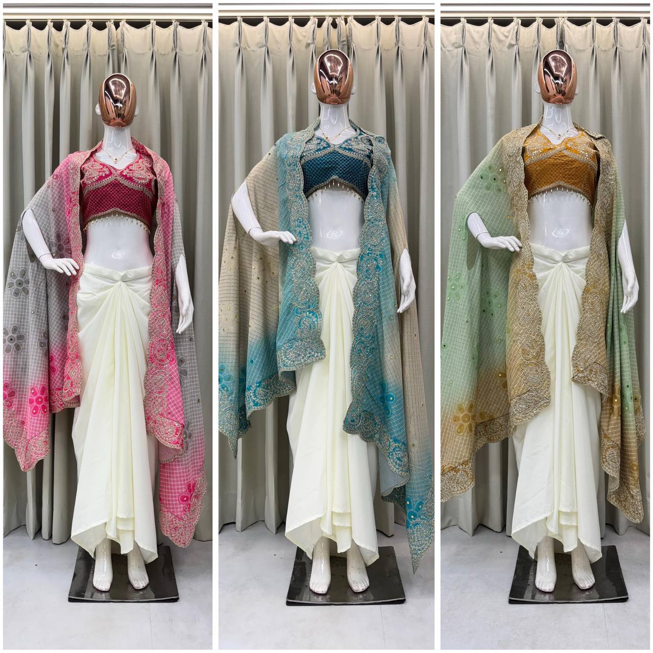THREE PIECE WESTERN OUTFIT FOR DESIGNER LOOK