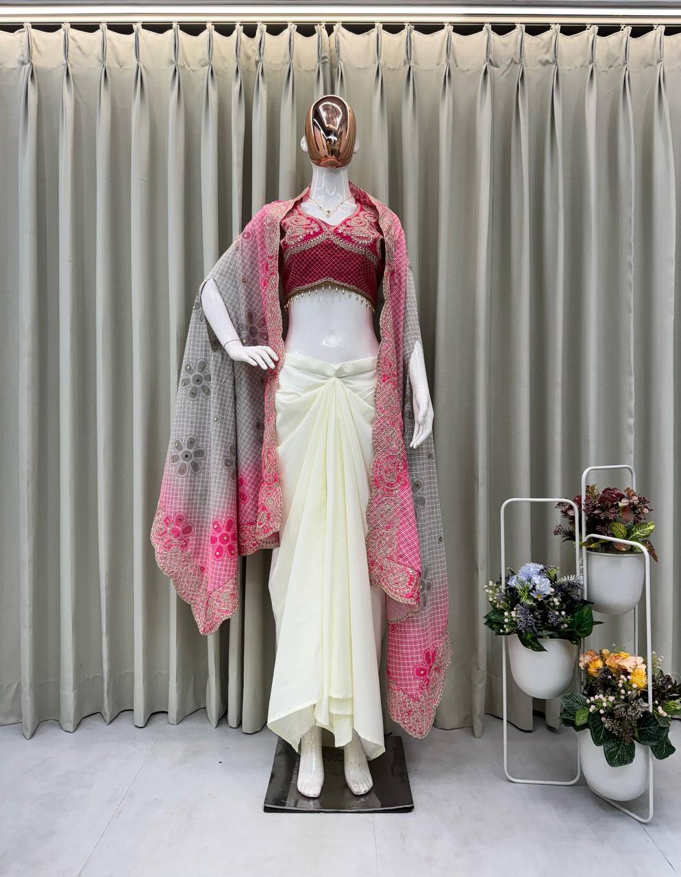 THREE PIECE WESTERN OUTFIT FOR DESIGNER LOOK