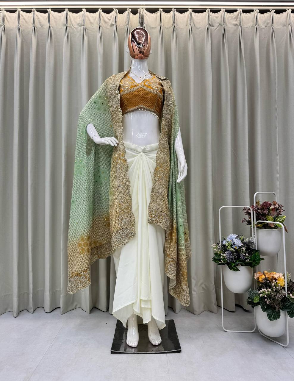 THREE PIECE WESTERN OUTFIT FOR DESIGNER LOOK