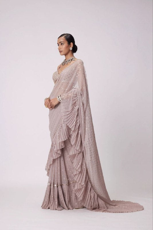 NEW BOLLYWOOD SUPERHIT DESIGN LAUNCHING SEQUINS CRUSH PLEATED SAREE