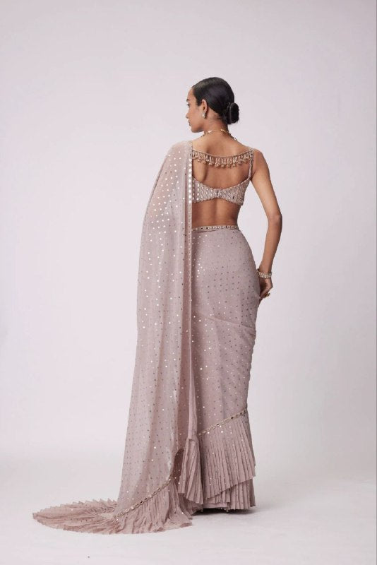 NEW BOLLYWOOD SUPERHIT DESIGN LAUNCHING SEQUINS CRUSH PLEATED SAREE