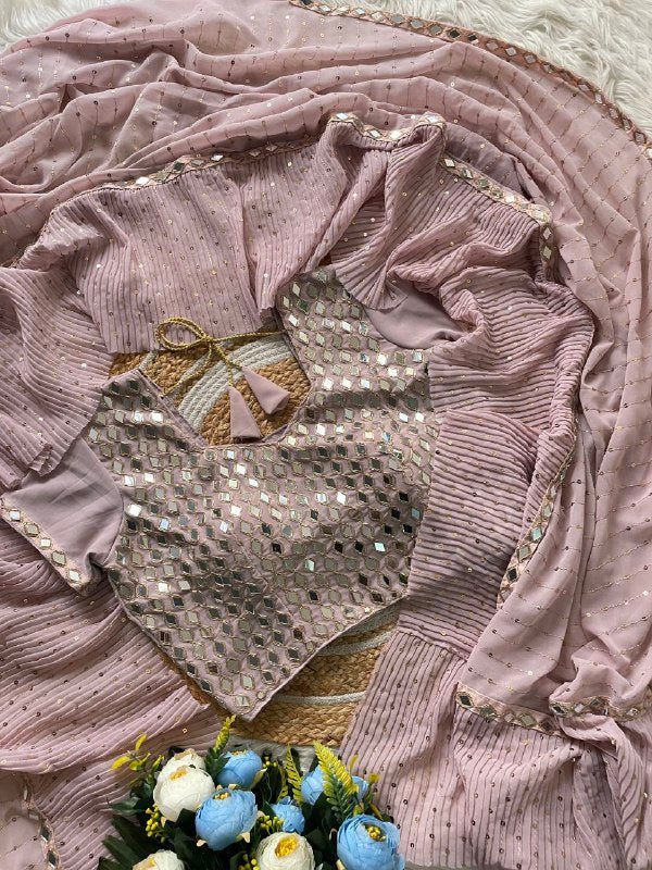 NEW BOLLYWOOD SUPERHIT DESIGN LAUNCHING SEQUINS CRUSH PLEATED SAREE
