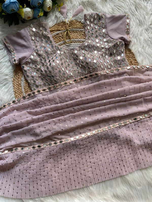 NEW BOLLYWOOD SUPERHIT DESIGN LAUNCHING SEQUINS CRUSH PLEATED SAREE