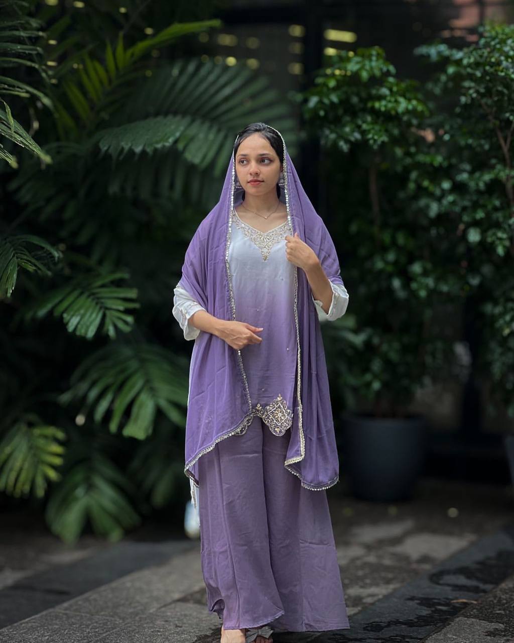 NEW READY TO WEAR COLLECTION WITH EMBROIDERY WORK TOP - PLAZZO WITH DUPATTA single available wholesale