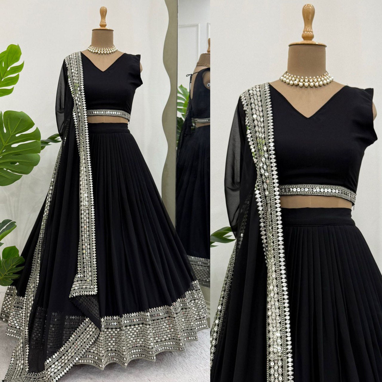 Hevay Boutiq Collection Lehengha details Foux Gorgette