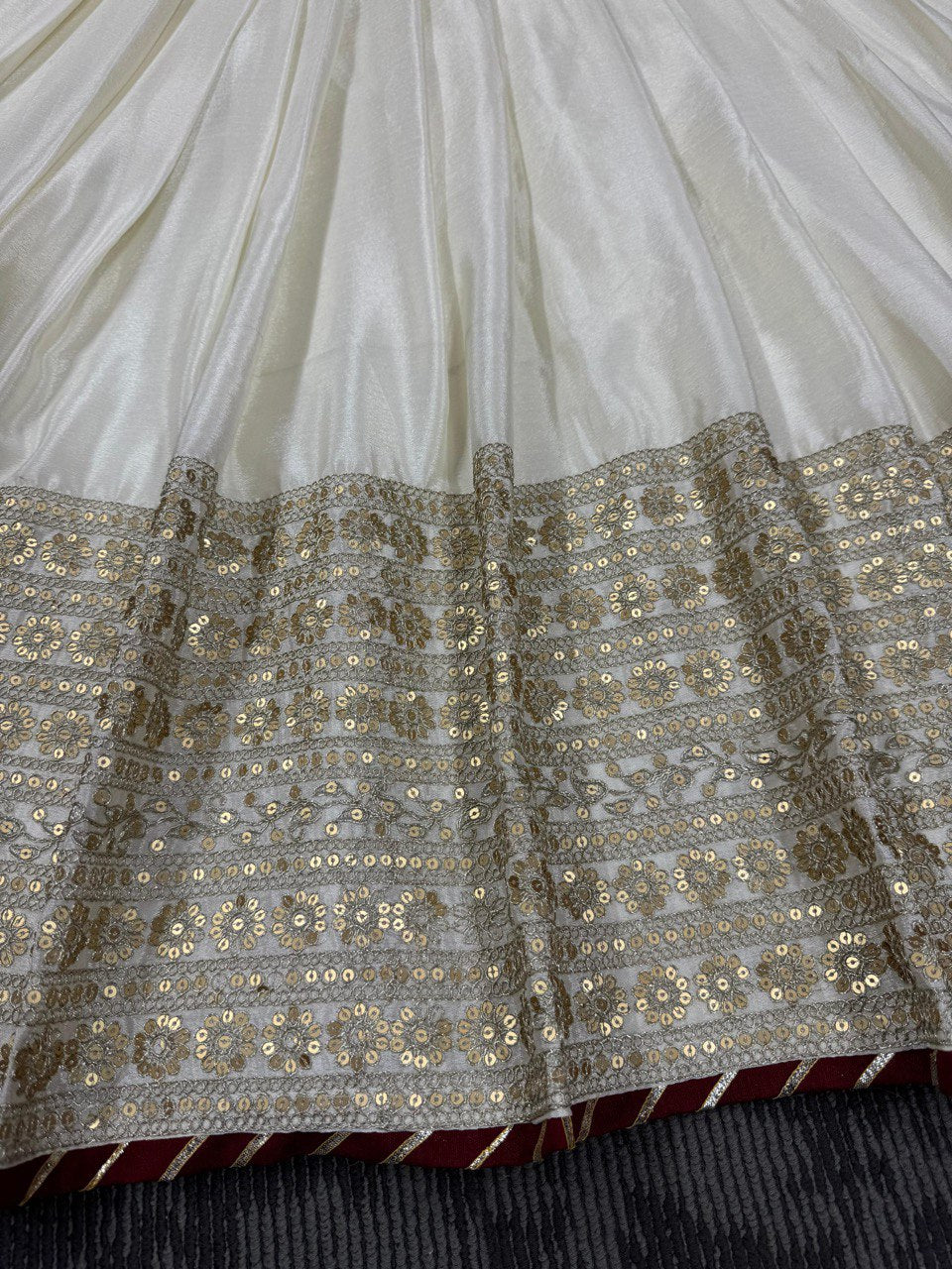 ANARKALI SUIT GOWN Thread with Sequnce with Lace broder with Dori Latkan