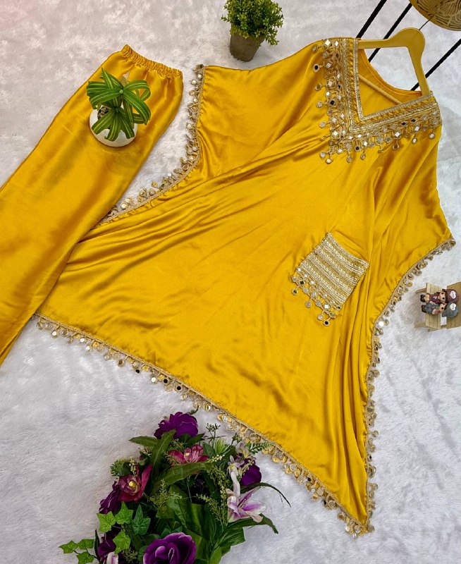 NEW SUPERHIT KAFTAN & PENT ON DEVSENA SATIN FABRIC single available wholesale