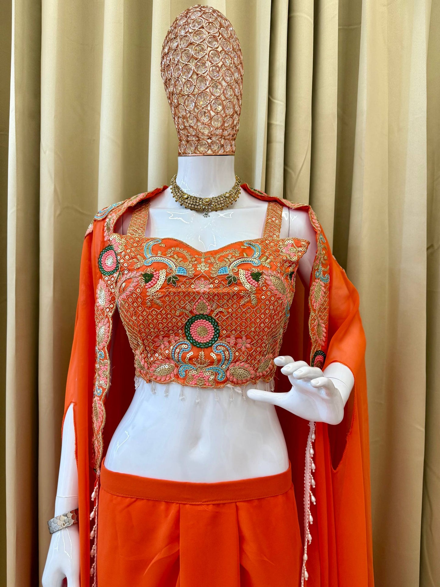 FESTIVAL SPECIAL DESIGNER INDO-WESTERN PATTERN WITH FULL EMBROIDERY WORK WITH FULL STITCH SHRUG & BLOUSE single available wholesale