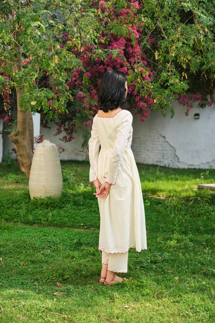 Designer Collection In Khadi Cotton With Thread Work Dupatta Set Fully Stitched Ready To Wear single available wholesale