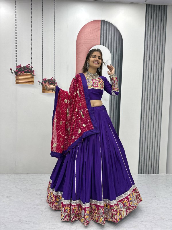 Navratri Special Pure Cotton Lehenga Choli single available wholesale