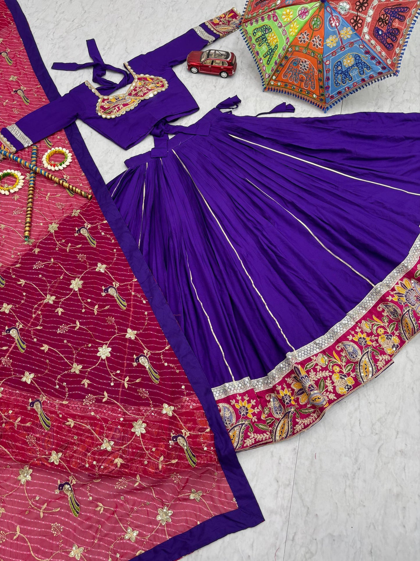 Navratri Special Pure Cotton Lehenga Choli single available wholesale