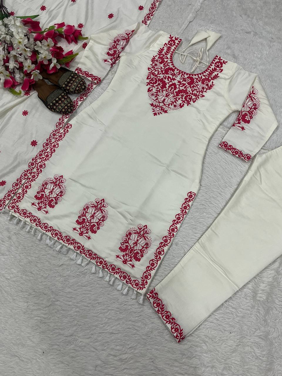 Roman cotton Silk With *Heavy Embroidery thread Work* With Full Embroidery Sleeve single available wholesale