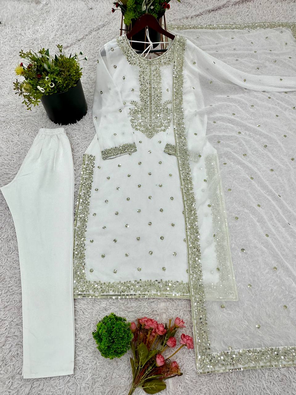 New Designer Party Wear Look Fancy Top-Dupatta and Fully Stitched Sharara
