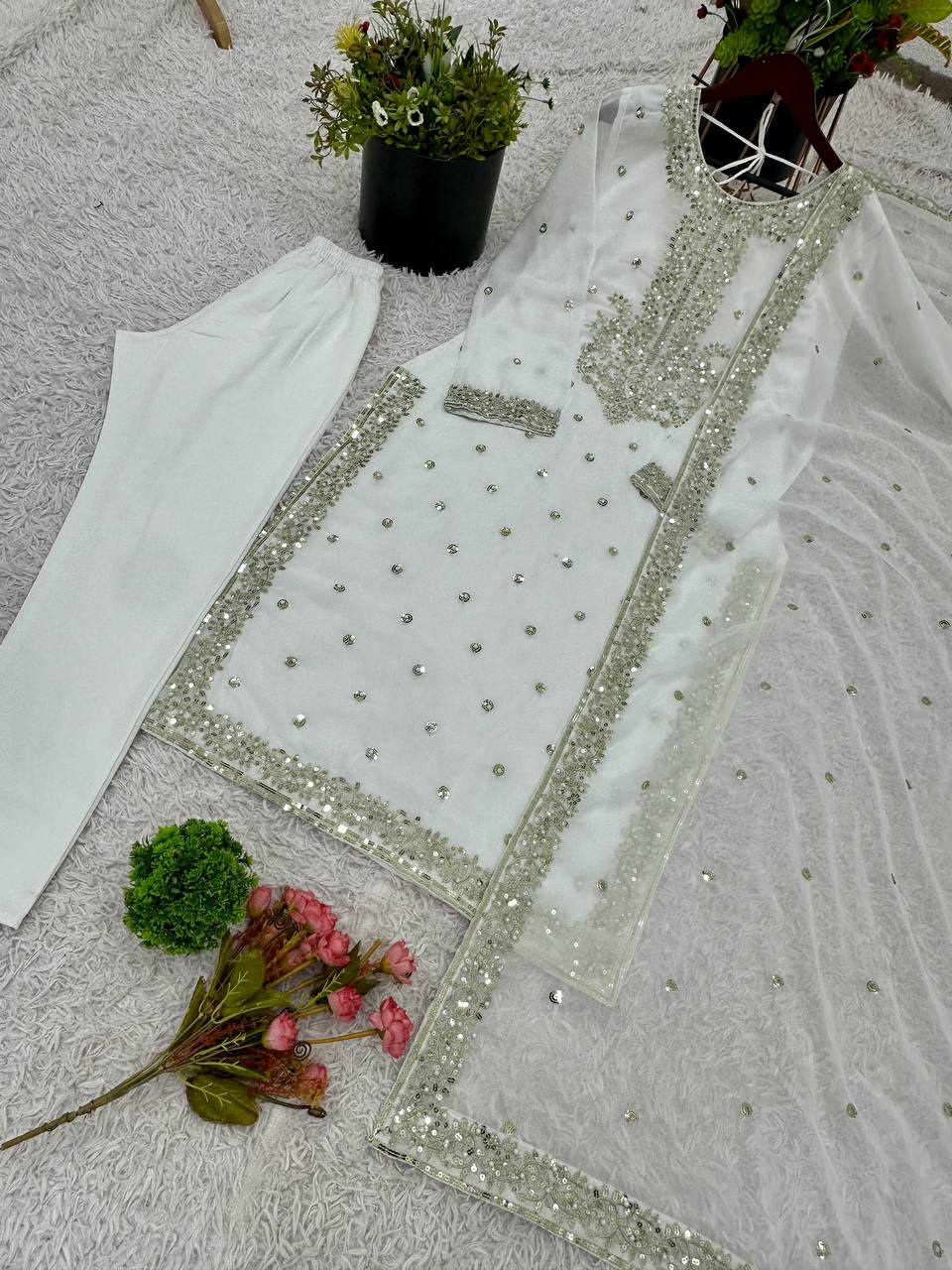 New Designer Party Wear Look Fancy Top-Dupatta and Fully Stitched Sharara