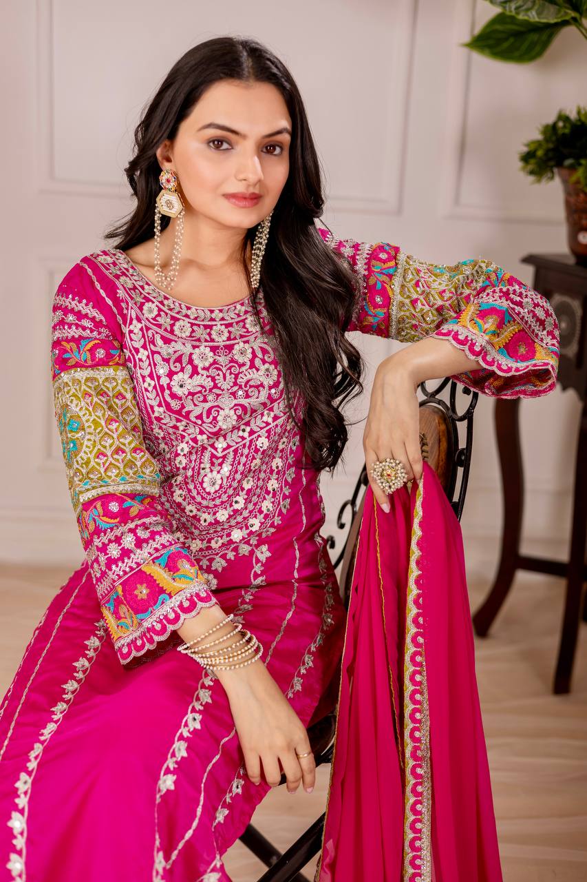 pakistani suits EMBROIDERY SEQUENCES WORK WITH REAL MIRROR pakistani suits