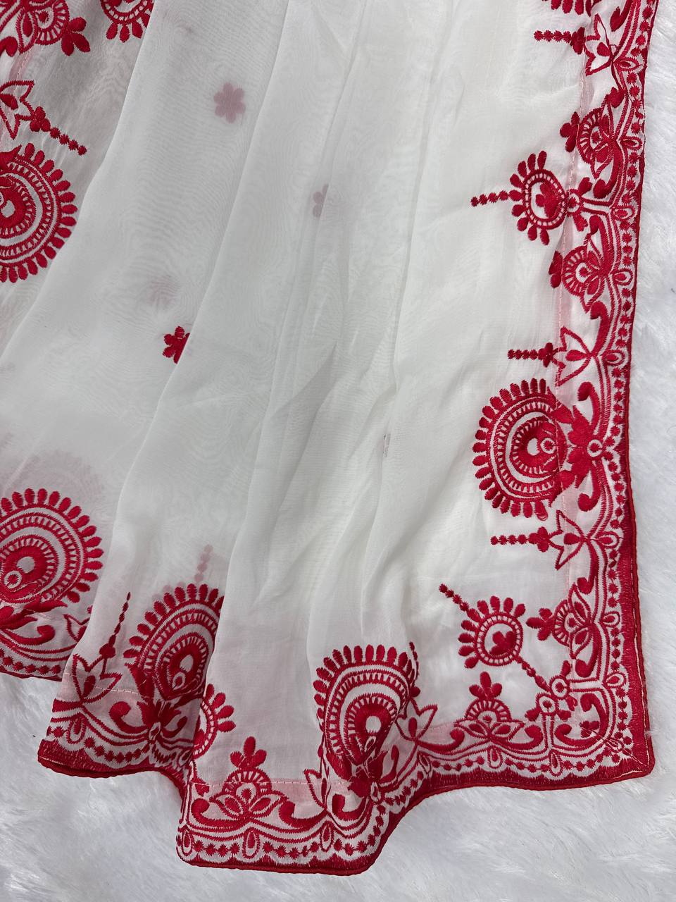 festival, present some special red&white saree collection single available wholesale