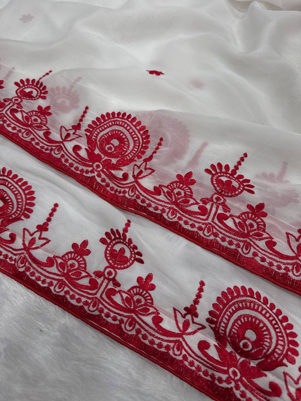 festival, present some special red&white saree collection single available wholesale