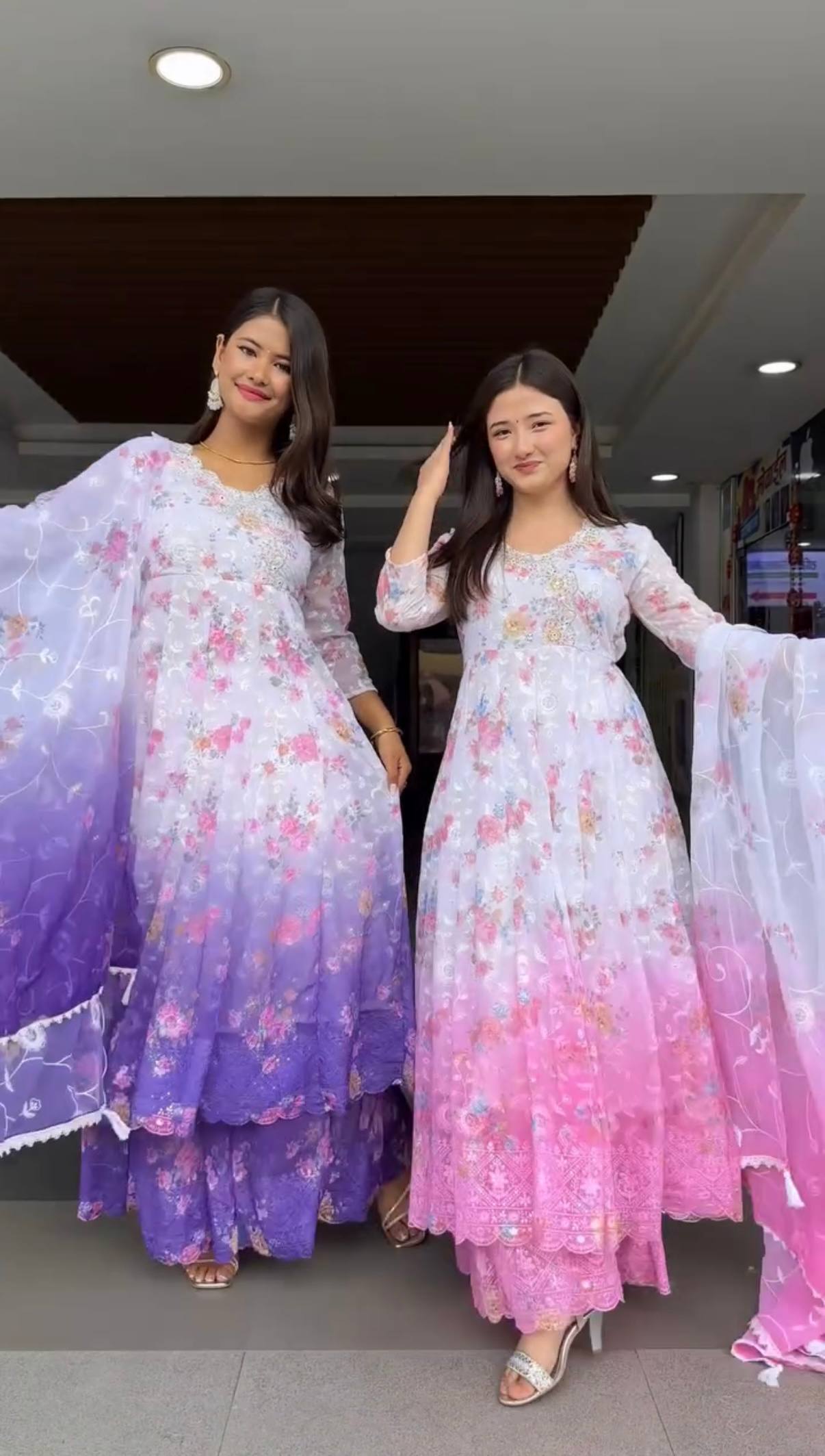 ANARKALI SET SUPERHIT TRENDING GOWN & DUPATTA SET WITH FULL EMBROIDERY WORK ON FAUX GEORGETTE FABRIC