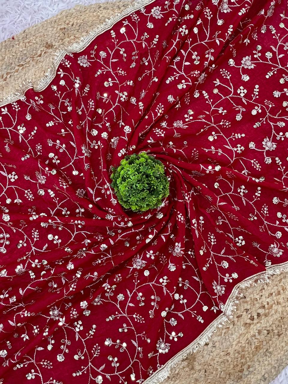Looking some one for this same colour beautiful Designer Saree on Crunchy Silk Fabric with Sequnce work and blouse on also Crunchy Silk Fabric single available wholesale