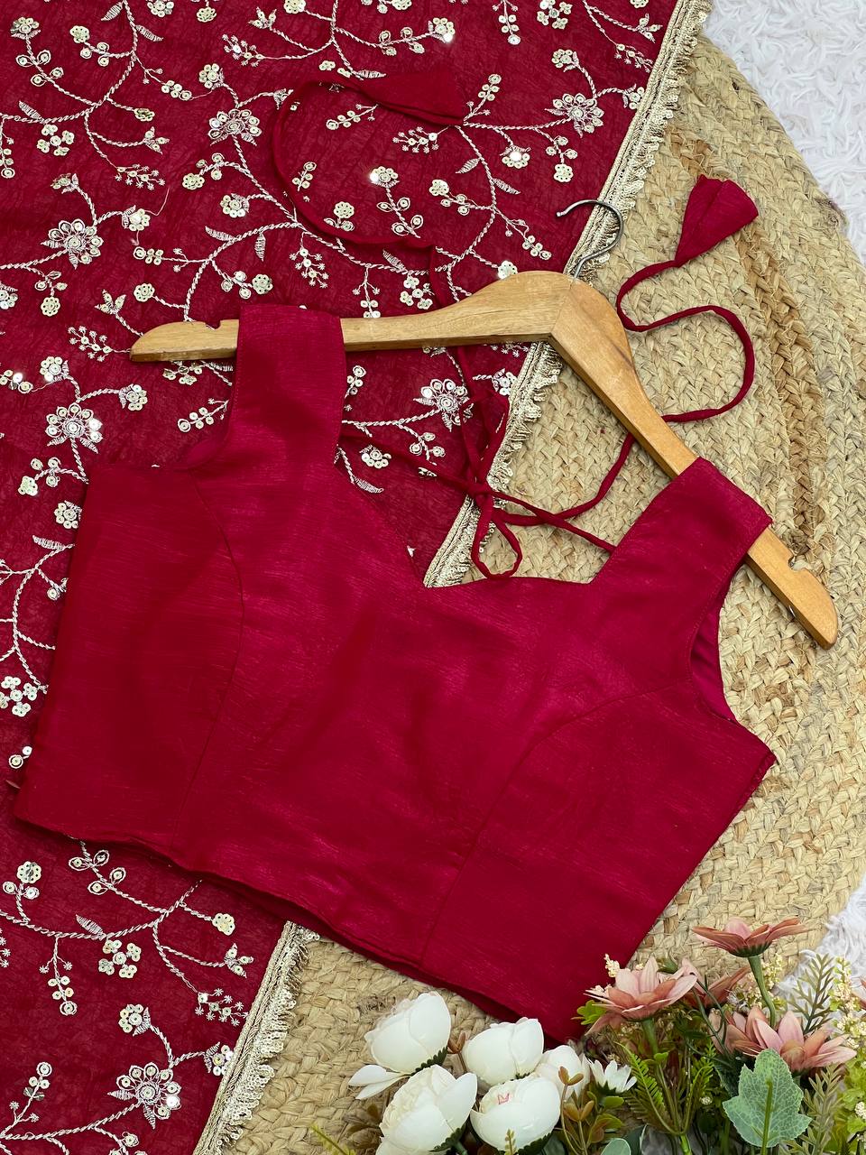 Looking some one for this same colour beautiful Designer Saree on Crunchy Silk Fabric with Sequnce work and blouse on also Crunchy Silk Fabric single available wholesale