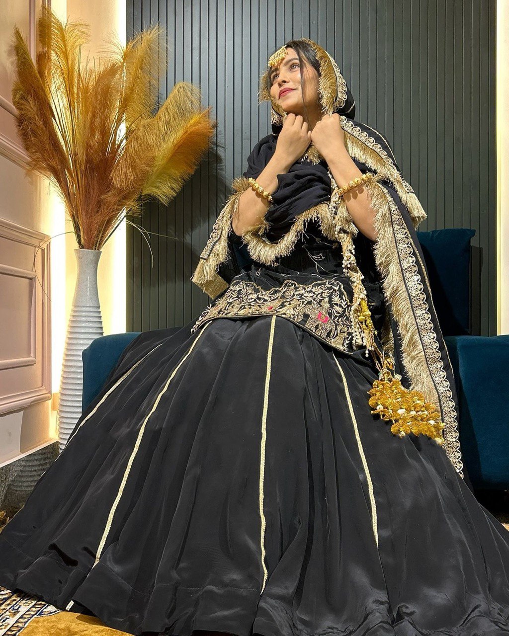 top lehengha & duppata Natural crep silk