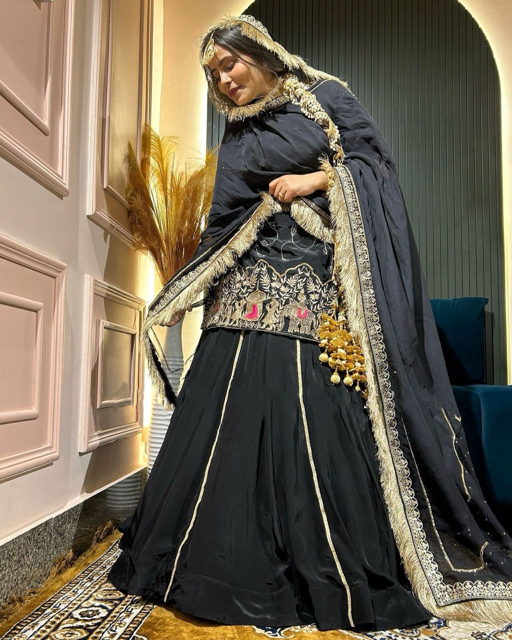 top lehengha & duppata Natural crep silk