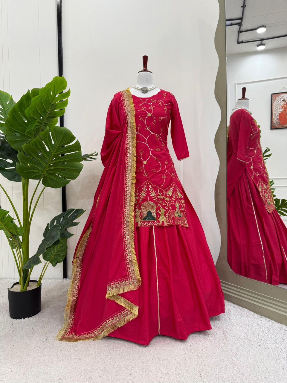 top lehengha & duppata Natural crep silk