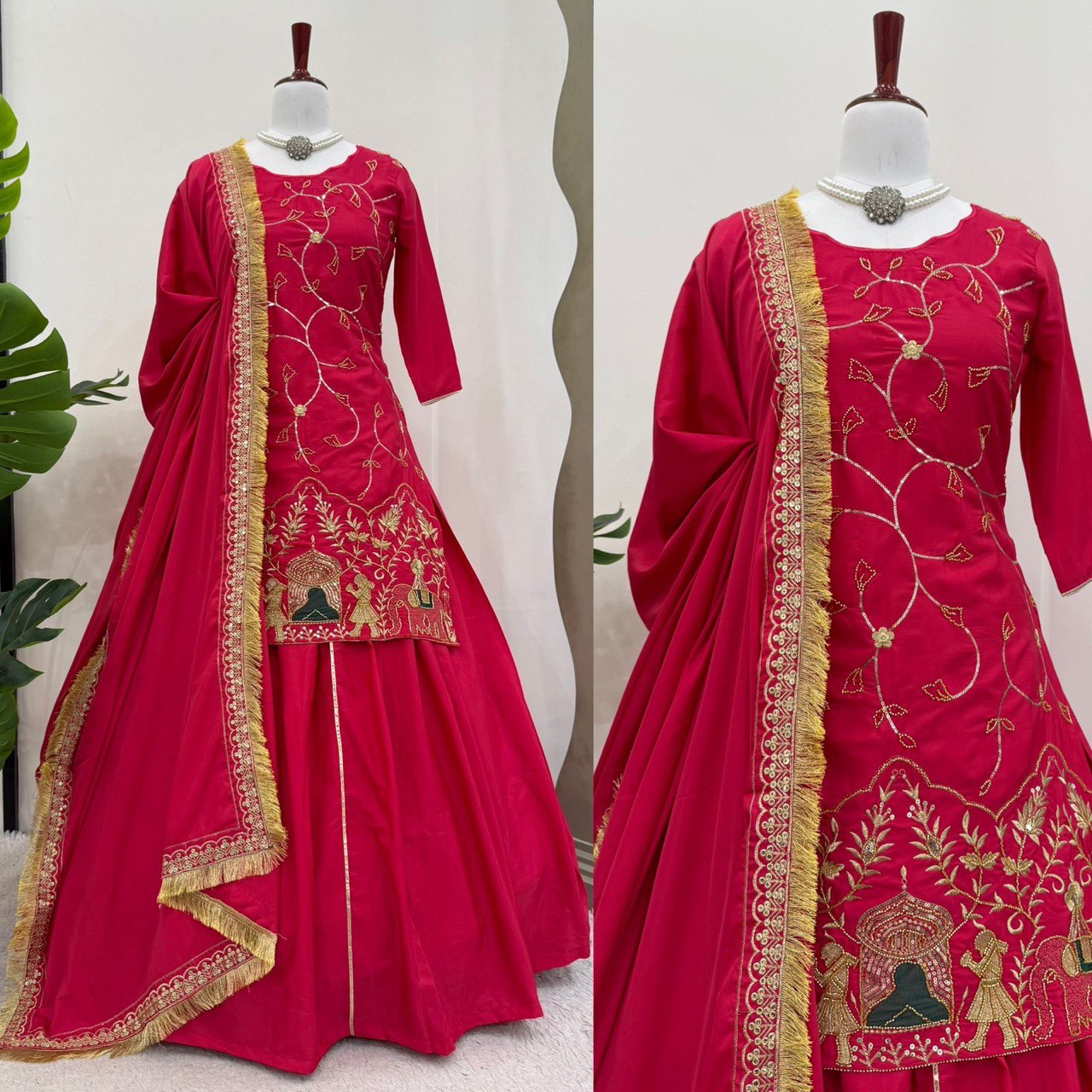 top lehengha & duppata Natural crep silk