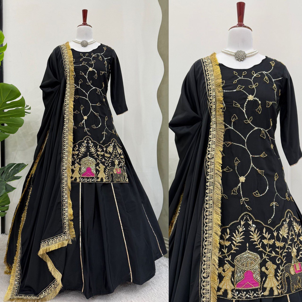 top lehengha & duppata Natural crep silk