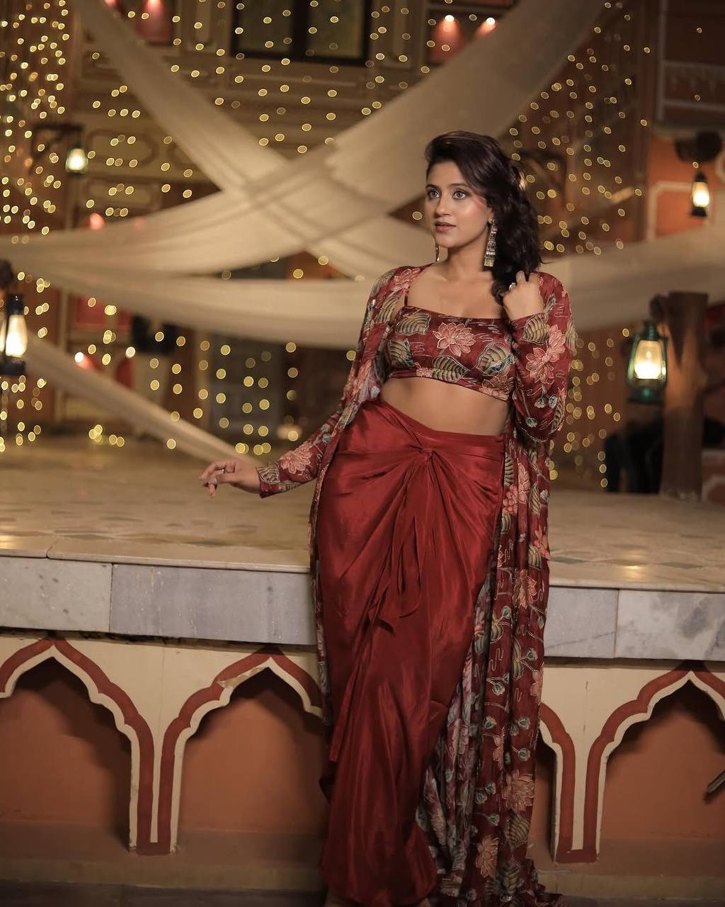 anjali arora THREE PIECE WESTERN OUTFIT FOR TRENDY WEDDING SEASON single available wholesale