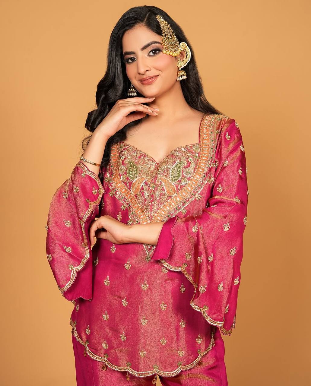 Designer Collection In simar silk With Embroidery Work Top-Bottom And Dupatta Set Fully Stitched Ready To Wear single available wholesale