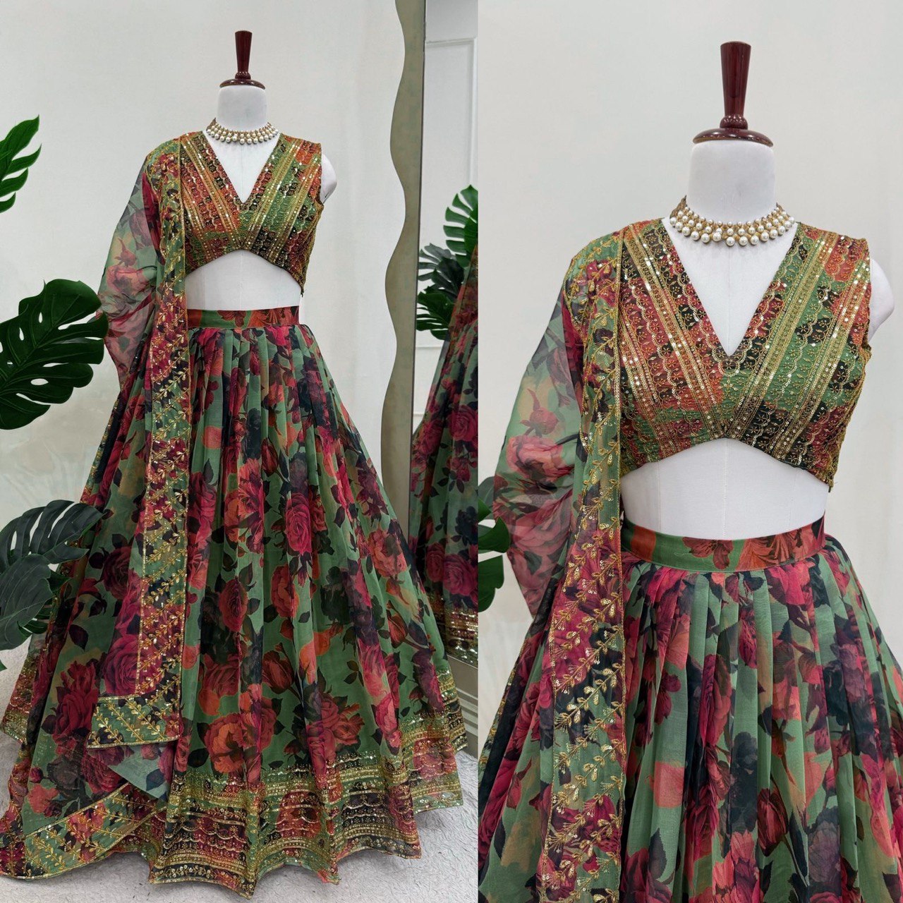 Hevay Boutiq Collection Lehengha details Tabby Orgnza with Digital print