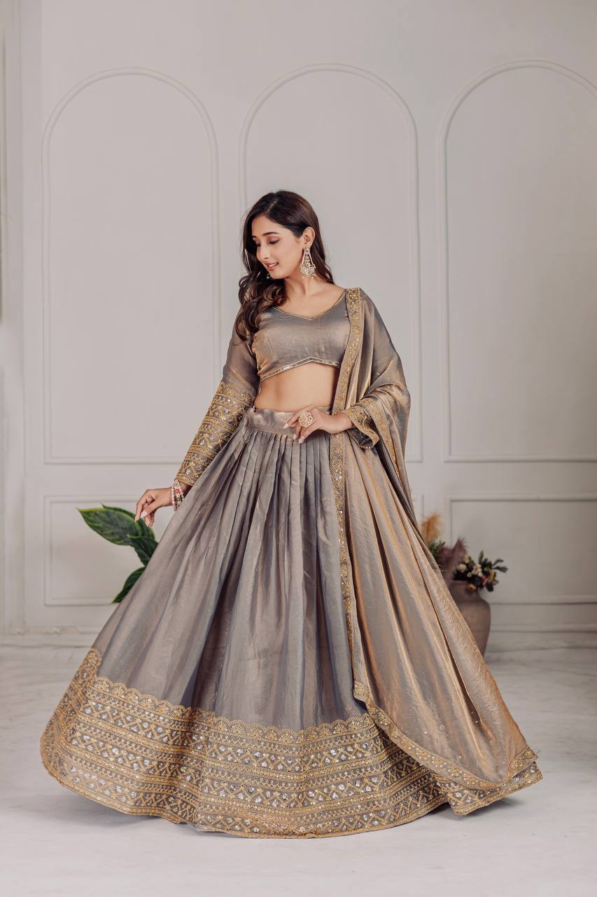 BRIDAL WEAR HEAVY FENDI EMBROIDERY CODING SEQUENCE WORK LEHENGAS CHOLI