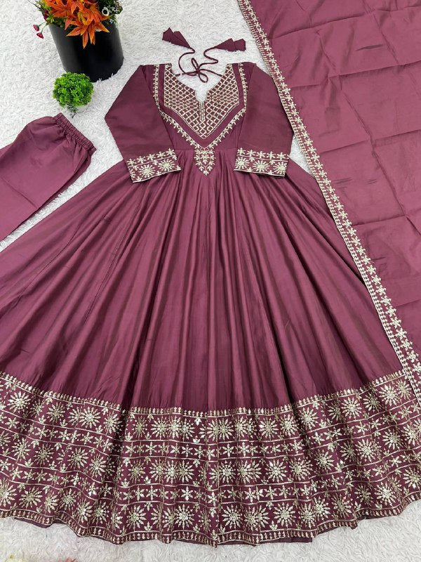 New Designer Collection In Roman simmer silk With Embroidery Work Top-Bottom And Dupatta Set Fully Stitched Ready To Wear single available wholesale