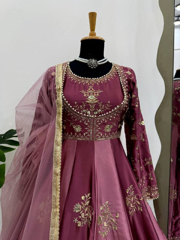 New Designer Collection In Roman simmer silk With Embroidery Work Top-Bottom And Dupatta Set Fully Stitched Ready To Wear single available wholesale