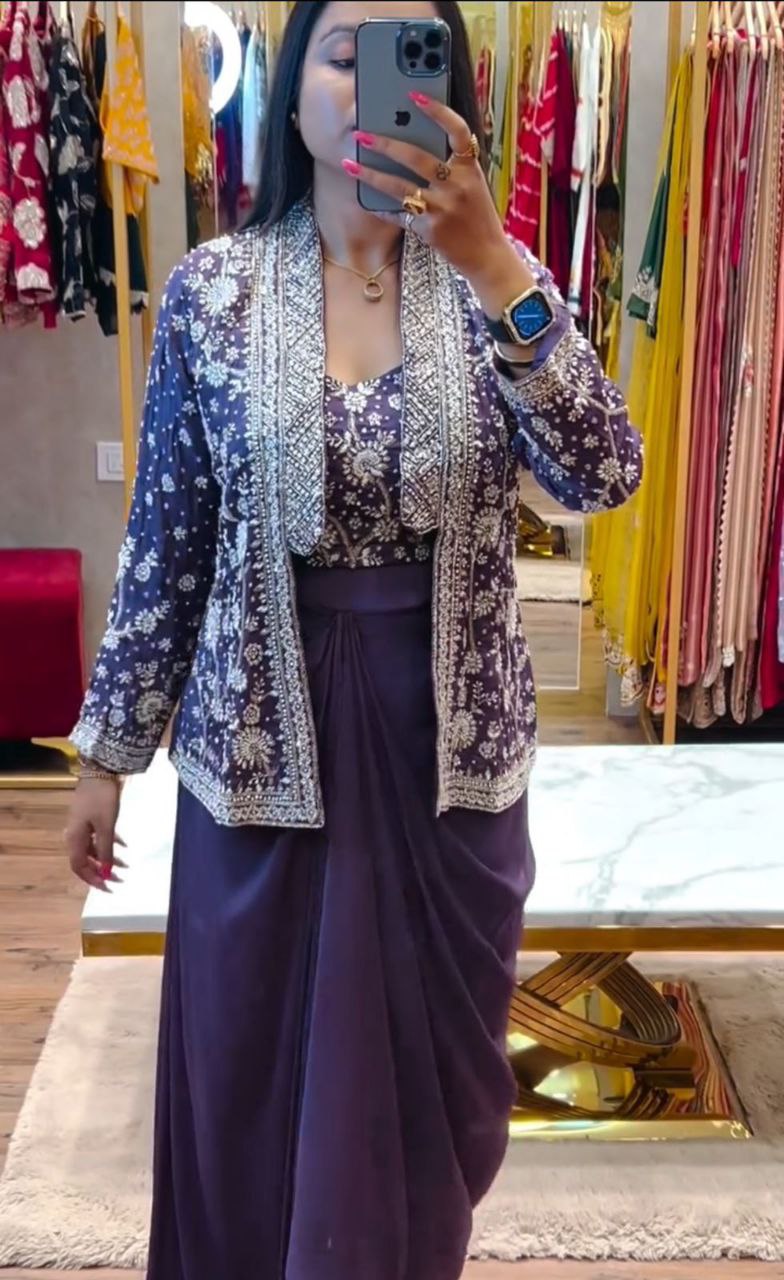 Trending Party Wear Koti with Plazzo 8