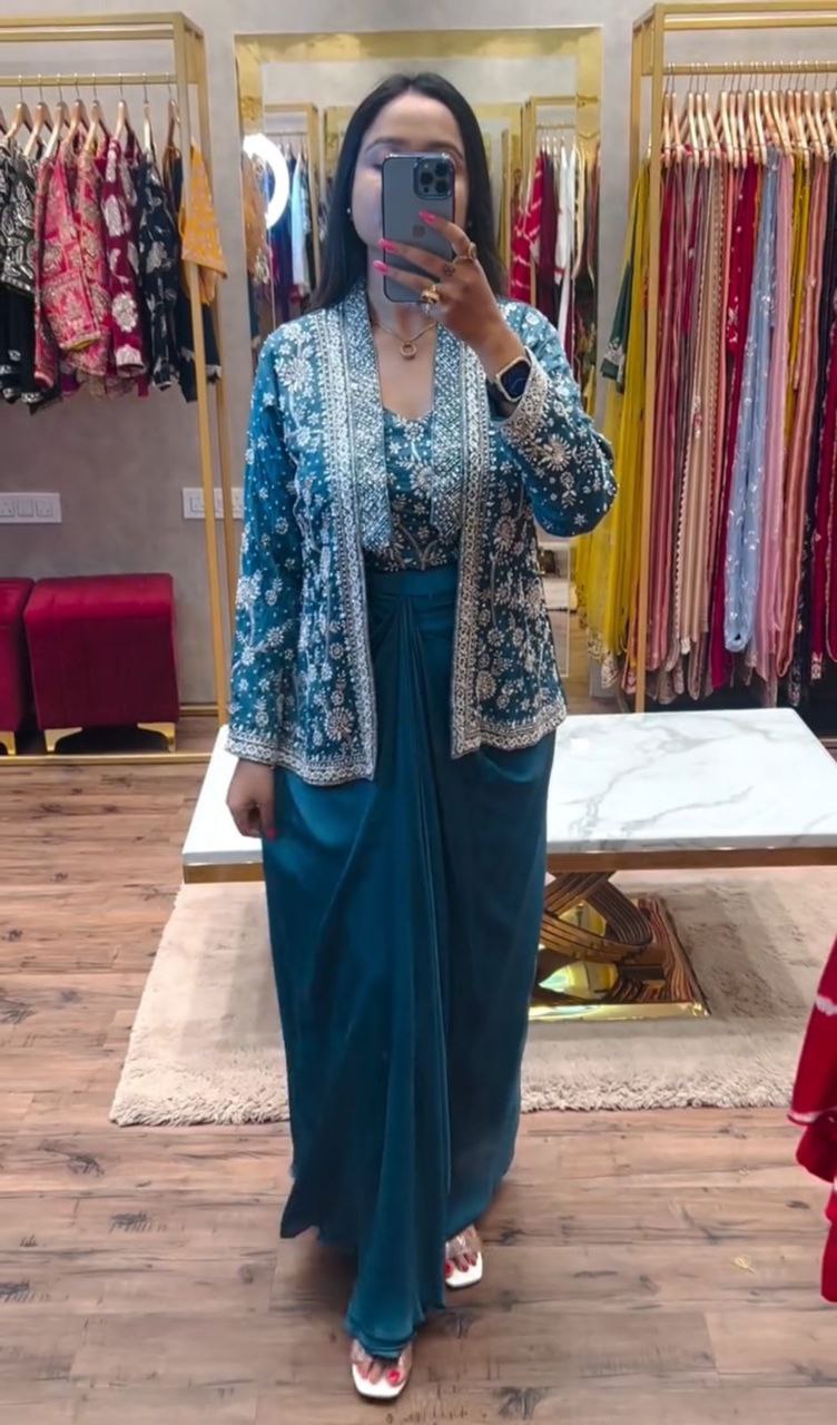 Trending Party Wear Koti with Plazzo 8