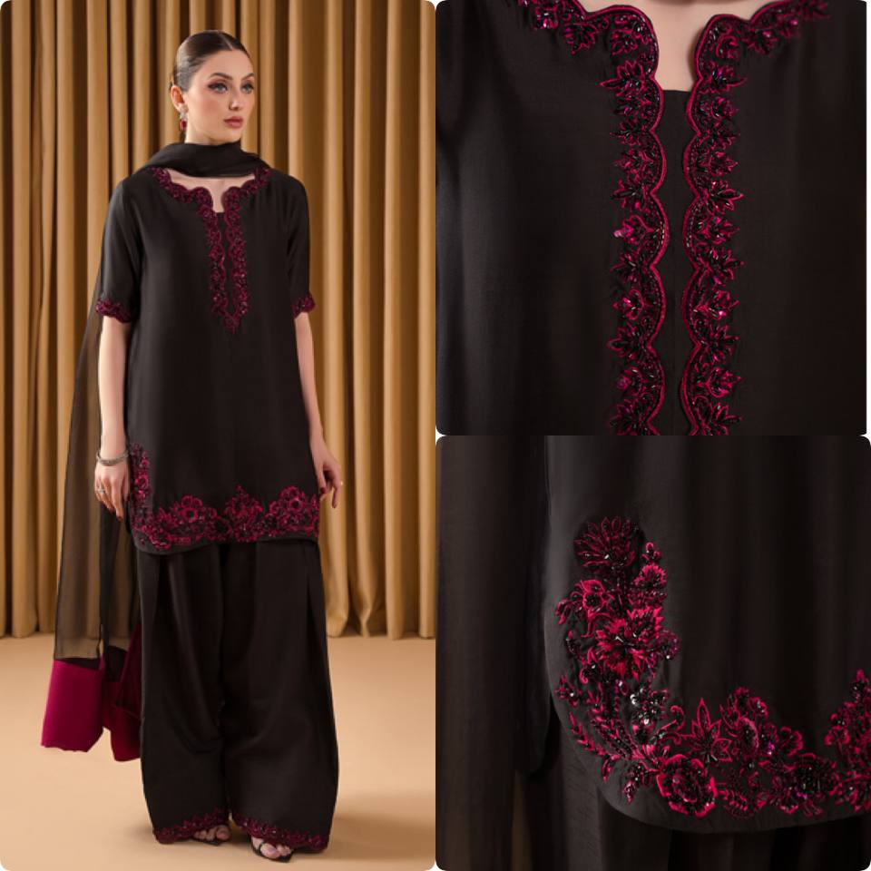 Đěsigner Party Wear Look Pur Natural Crepe Top & Farshi Palazzo With Dupatta set