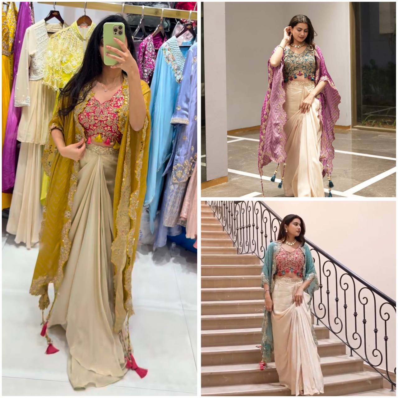 THREE PIECE WESTERN OUTFIT FOR TRENDY WEDDING SEASON