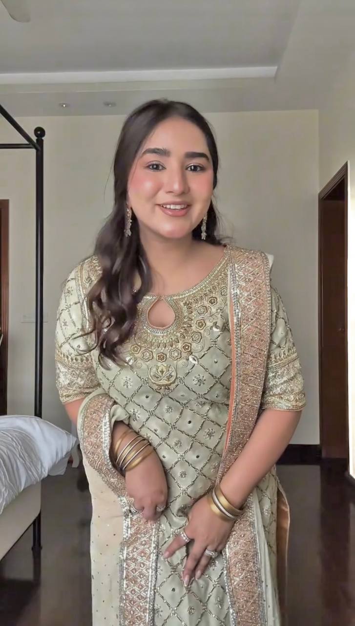 NEW READY TO WEAR DESIGN HEAVY EMBROIDERY AND SEQUENCE WORK TOP - PENT WITH DUPATTA