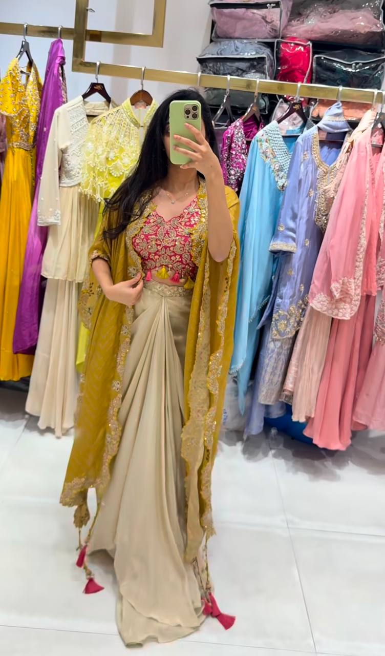 THREE PIECE WESTERN OUTFIT FOR TRENDY WEDDING SEASON