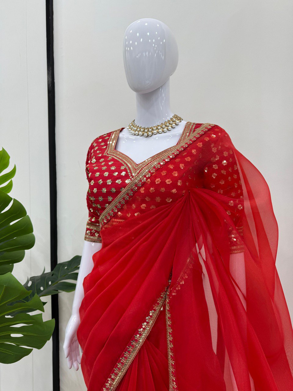 Looking some one for this same colour beautiful Designer Saree on Havy Organza Silk Febric with Thred & Sequnce work and Blouse on Mono Benglori Silk With Thred & Sequnce work.