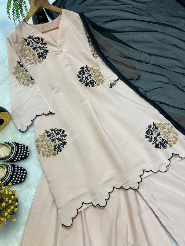 Pure Heavy Roman Silk With Full Sleev top plazo