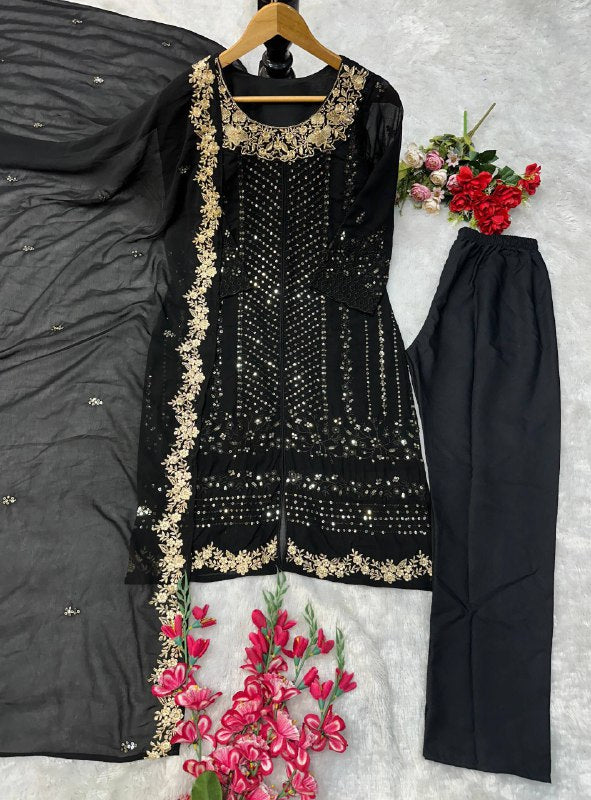 ĐĚSIGNER PARTY WEAR TOP AND PANT WITH FANCY DUPPATA AND EMBROIDERY WORK single available wholesale