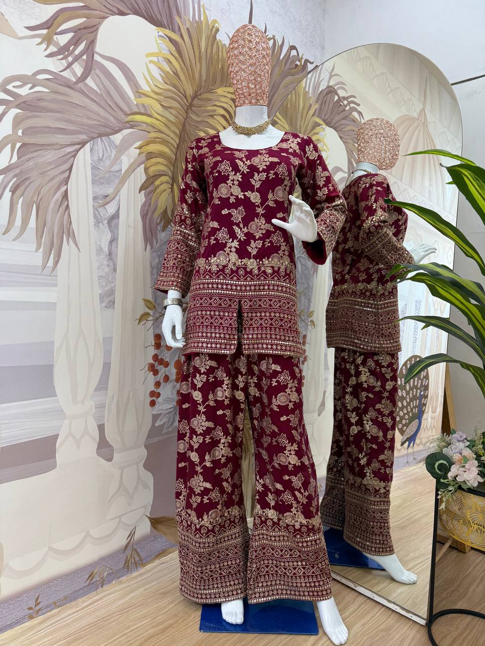 WE ARE LAUNCHING NEW SUPERHIT TRENDING SUMMER COLLECTION CO-ORD SET WITH FULL EMBROIDERY WORK ON DOLA SILK WEAVING FABRIC