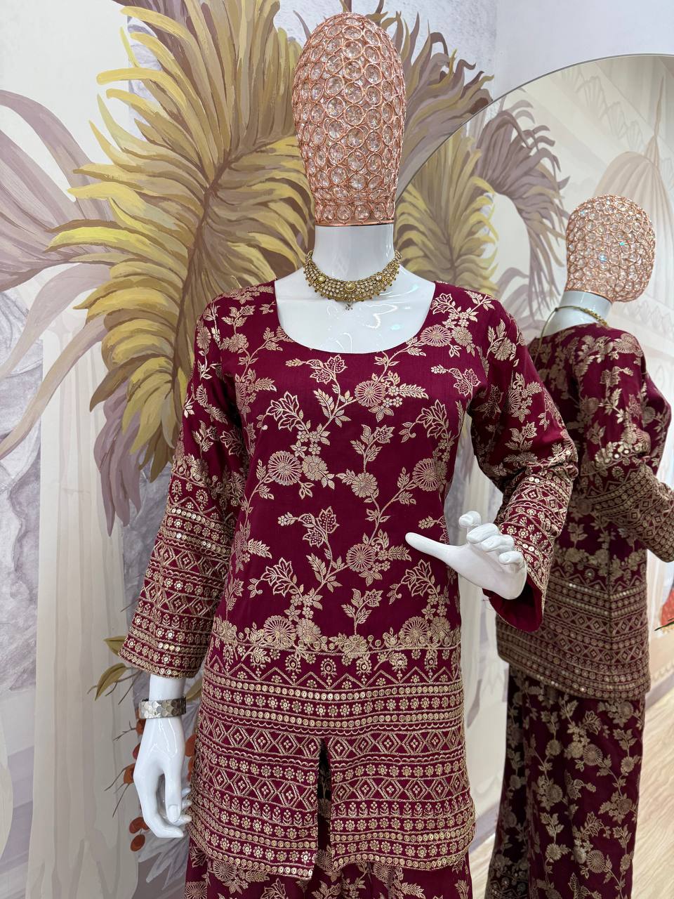 WE ARE LAUNCHING NEW SUPERHIT TRENDING SUMMER COLLECTION CO-ORD SET WITH FULL EMBROIDERY WORK ON DOLA SILK WEAVING FABRIC