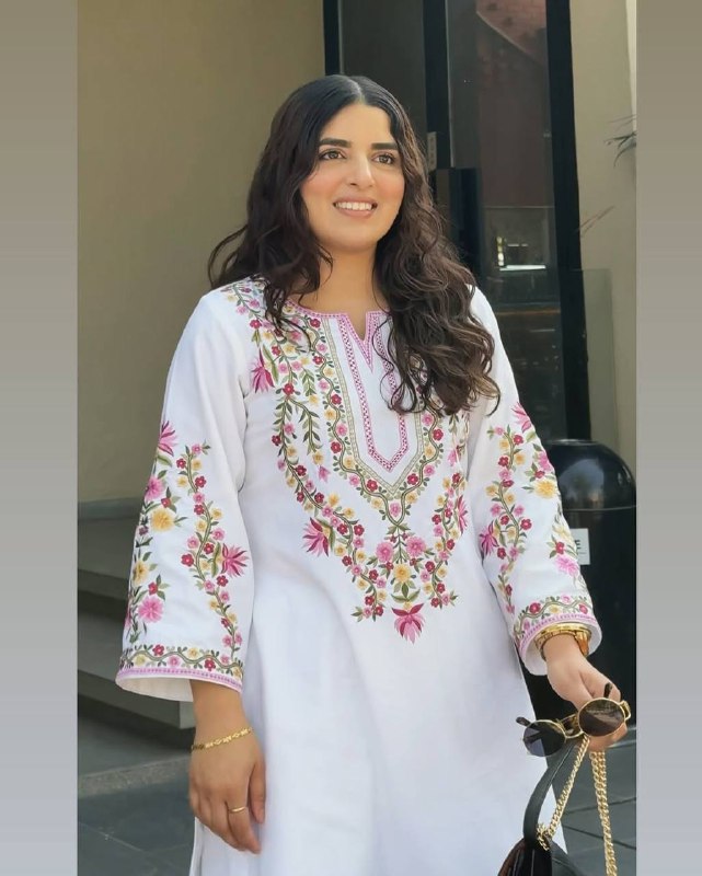 New Designer Collection In Natural Crep Silk Top-Bottom And Dupatta Set Fully Stitched Ready To Wear