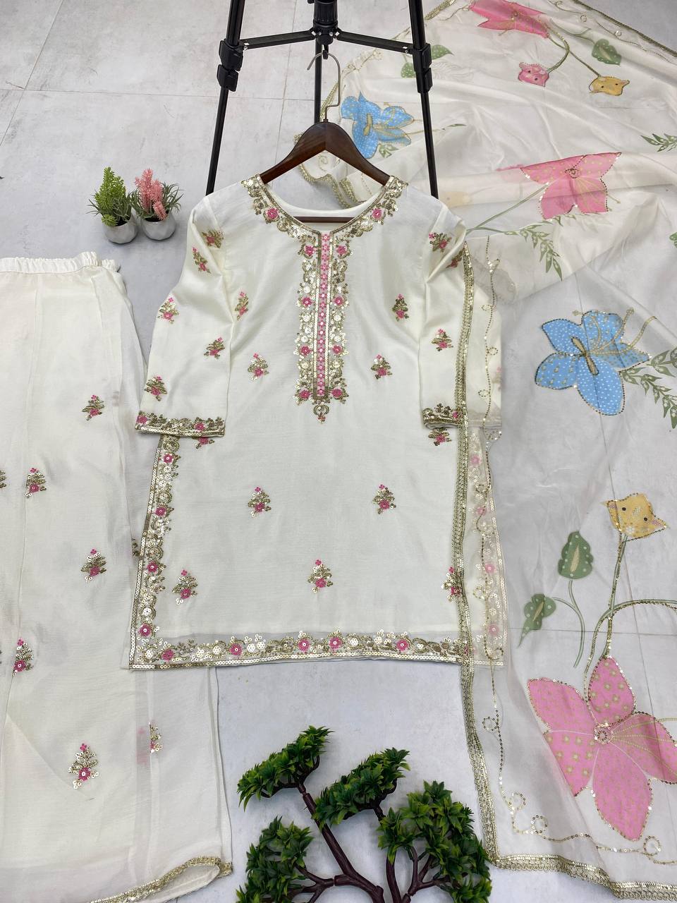 3 PIECE PLAZZO PAIR WITH DUPATTA single available wholesale